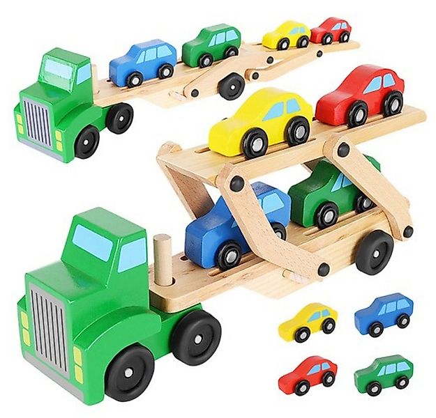 KRUZZEL Spielzeug-LKW Holzlastwagen Abschleppwagen, (Spar-Set, 1-tlg., Lern günstig online kaufen