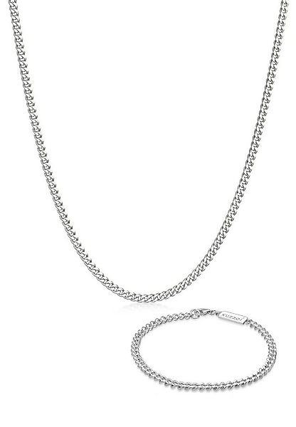 Kuzzoi Schmuckset Panzerketten Armband und Kette Basic 925 Silber, Schmucks günstig online kaufen