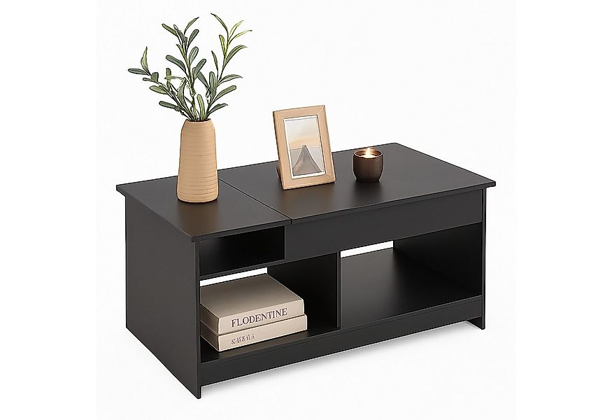 relaxdays Couchtisch Aufklappbarer Couchtisch, schwarz günstig online kaufen