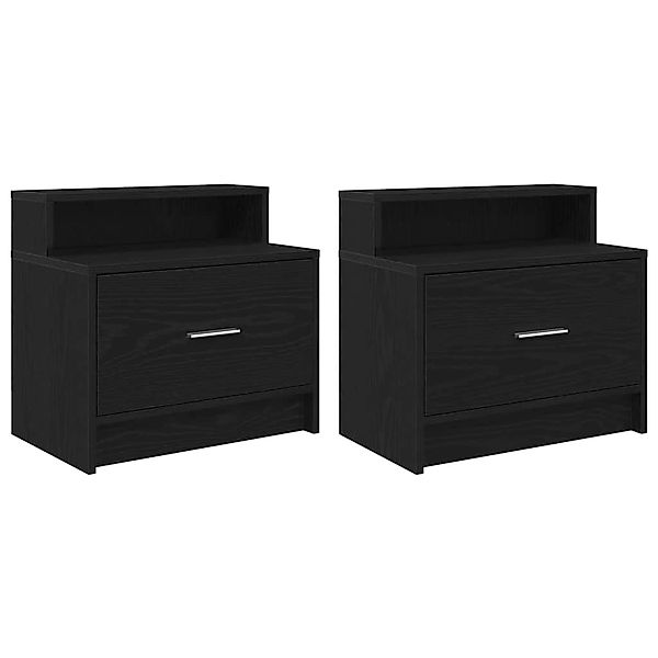 vidaXL Nachttische mit Schublade 2Stk, Schwarz Eichen-Optik 51x31x47cm 8586 günstig online kaufen