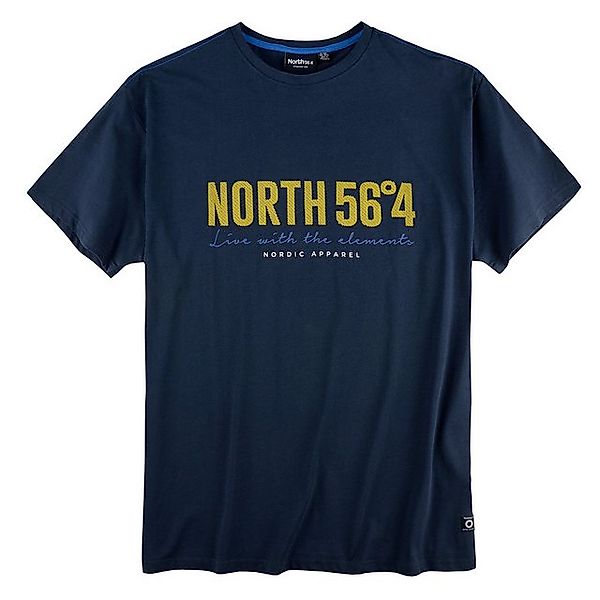 north 56 4 Rundhalsshirt North Latitude T-Shirt Logoprint navy Übergröße günstig online kaufen