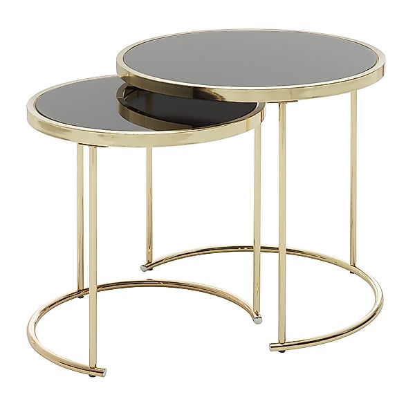 FINEBUY Satztisch FB49696 (Schwarz / Gold günstig online kaufen