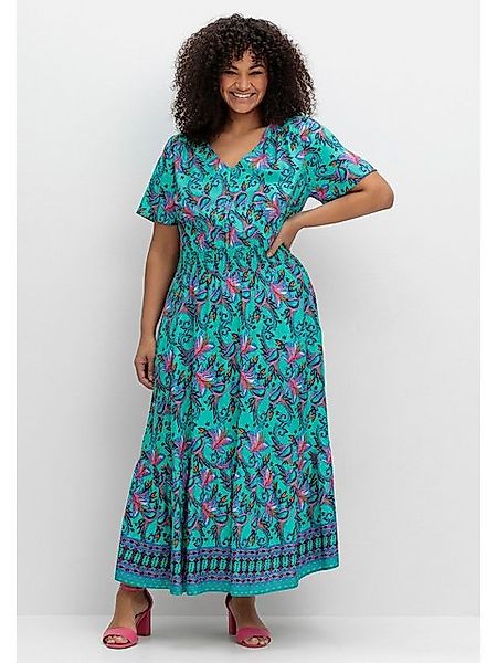 sheego by Joe Browns Maxikleid Große Größen mit Blumendruck und Taillen-Smo günstig online kaufen