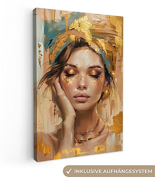 OneMillionCanvasses® Leinwandbild Frauen - Porträt - Luxus - Gold, Fotodruc günstig online kaufen