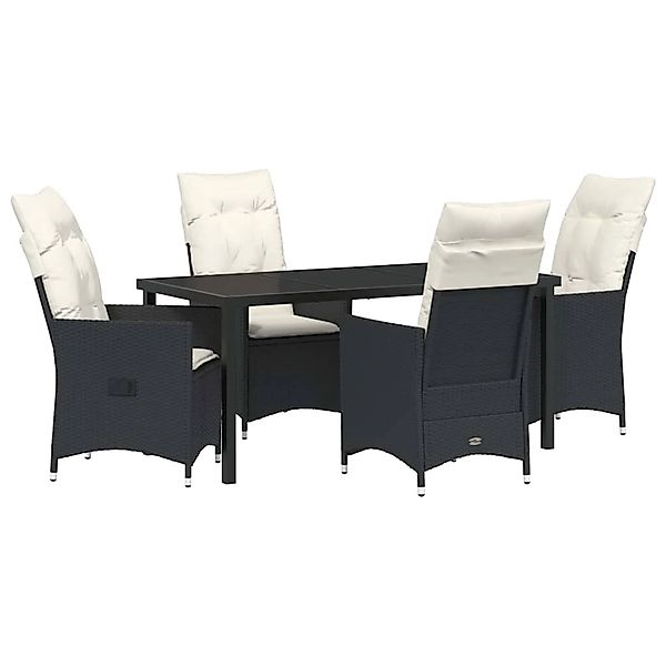 vidaXL Garten Essgruppe mit Kissen 5-Tlg Schwarz Poly Rattan 3379537 günstig online kaufen
