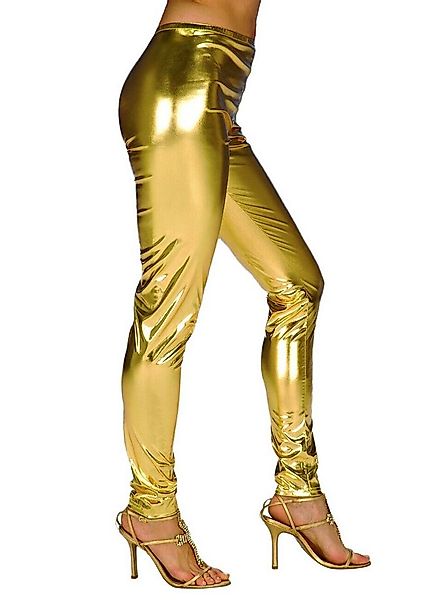 Metamorph Kostüm Leggings gold-metallic, Hautenge Hose für Disco Dancer im günstig online kaufen