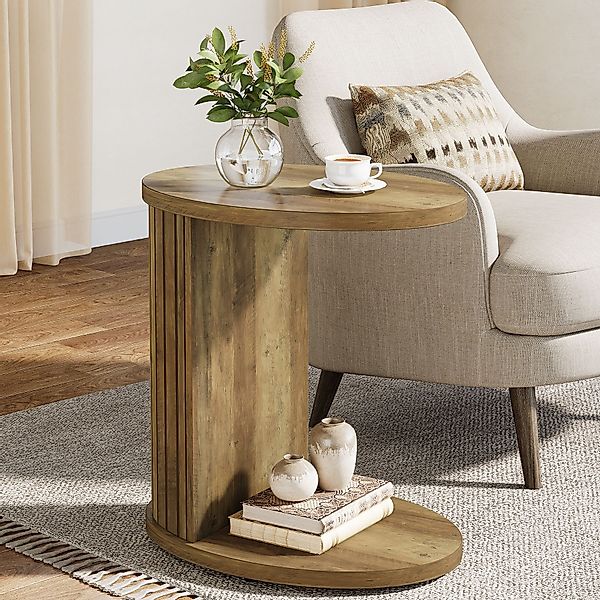 Tribesigns Beistelltisch 2-stöckiger Beistelltisch mit Ablagefach, günstig online kaufen