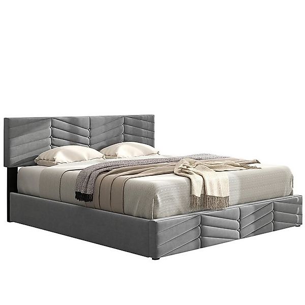 OKWISH Polsterbett Doppelbett Stauraumbett (Hydraulisches Doppelbett 180x20 günstig online kaufen