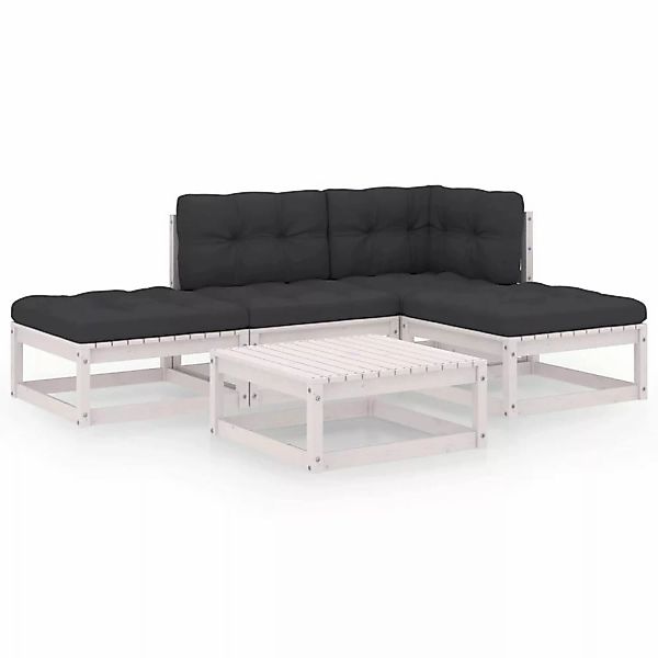 5-tlg. Garten-lounge-set Mit Kissen Kiefer Massivholz günstig online kaufen