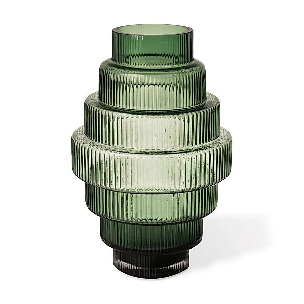 Vase Steps Medium glas grün / Ø 20 x H 30 cm - Mundgeblasenes Glas - Pols P günstig online kaufen