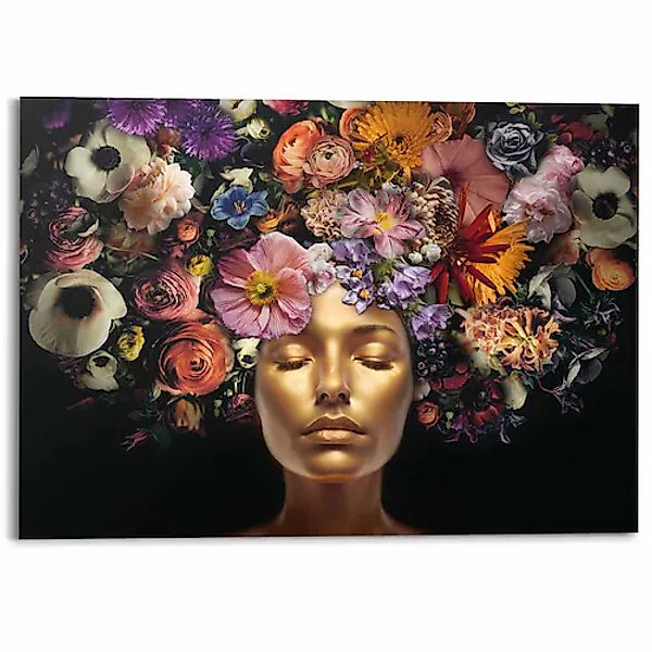 Reinders! Deco-Panel »Kopf mit Blumenkopfschmuck« Wohnzimmer - Mehrfarbig - günstig online kaufen