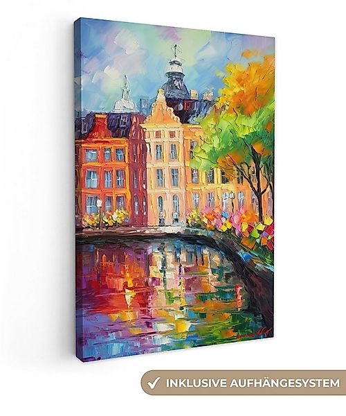 OneMillionCanvasses® Leinwandbild Ölfarbenoptik - Amsterdam - Kunst - Farbe günstig online kaufen
