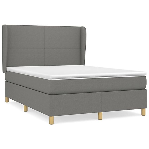 vidaXL Boxspringbett mit Matratze Dunkelgrau 140x200 cm Stoff1372595 günstig online kaufen