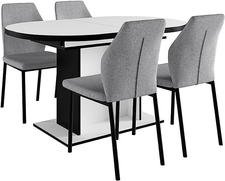 Home affaire Essgruppe »Basel, Tischgruppe mit Ausziehtisch«, (Set, 5 tlg.) günstig online kaufen