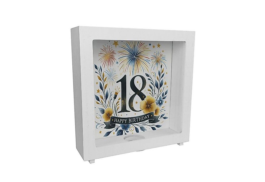 speecheese Spardose 18. Geburtstag Rahmen Spardose aus Holz mit Spruch Happ günstig online kaufen