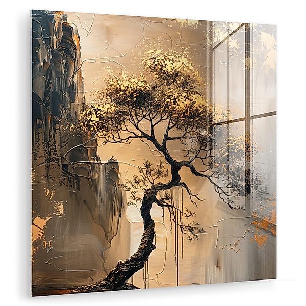 MuchoWow Acrylglasbild Baum - Gold - günstig online kaufen