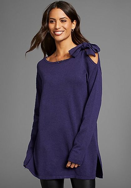 Laura Scott Longpullover mit Schleifendetail in Cold-Shoulder-Optik günstig online kaufen