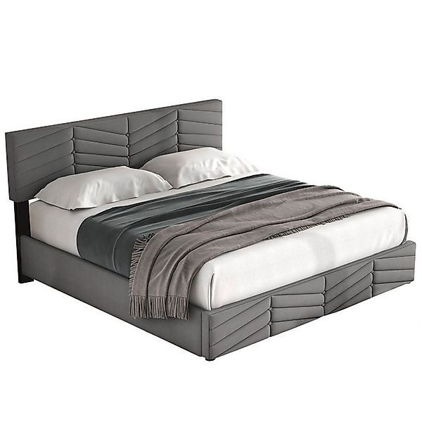 Flieks Polsterbett, Hydraulisches Doppelbett Funktionsbett 180x200cm Samt günstig online kaufen