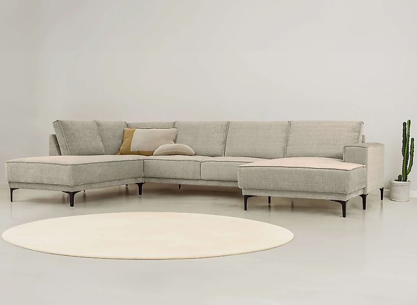 PLACES OF STYLE Wohnlandschaft "XXL Sofa Oland, Struktur, Flachgewebe, Luxu günstig online kaufen