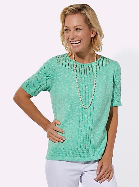 Classic Rundhalspullover "Ajour-Pullover" günstig online kaufen