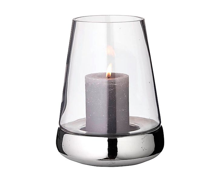EDZARD Windlicht Bora, Glas, Silber-Optik, Laterne günstig online kaufen