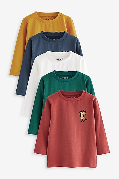 Next Langarmshirt Langärmelige T-Shirts im 5er-Pack günstig online kaufen
