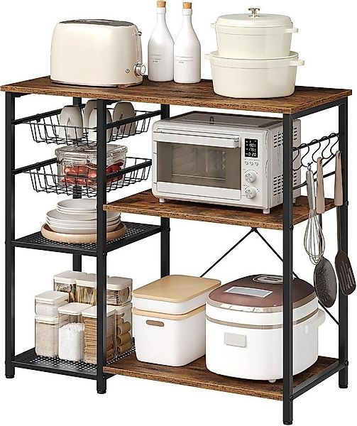 Woltu Küchenregal, 1-tlg., Mikrowellenregal, mit 2 Drahtkörbe & 2 Drahtböde günstig online kaufen