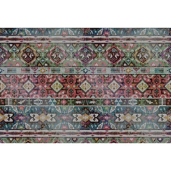 Fototapete Navajo Symbole Teppich Abstrakt Bunt 4,00 m x 2,70 m FSC® günstig online kaufen