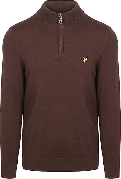 Lyle & Scott Half Zip Pull Merino Wolle Espresso - Größe M günstig online kaufen