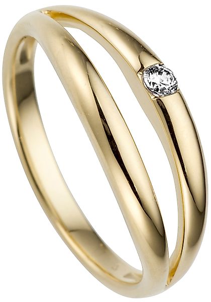 JOBO Fingerring "Ring mit Diamant Brillant 0,07ct.", 585 Gold günstig online kaufen