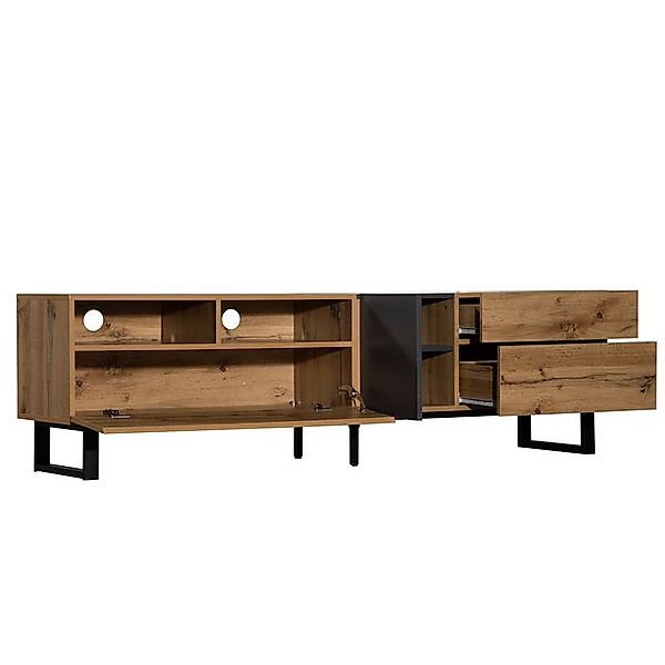 MODFU TV-Schrank Lowboard, Fernsehtisch TV Board (1-St., mit Holzmaserung) günstig online kaufen