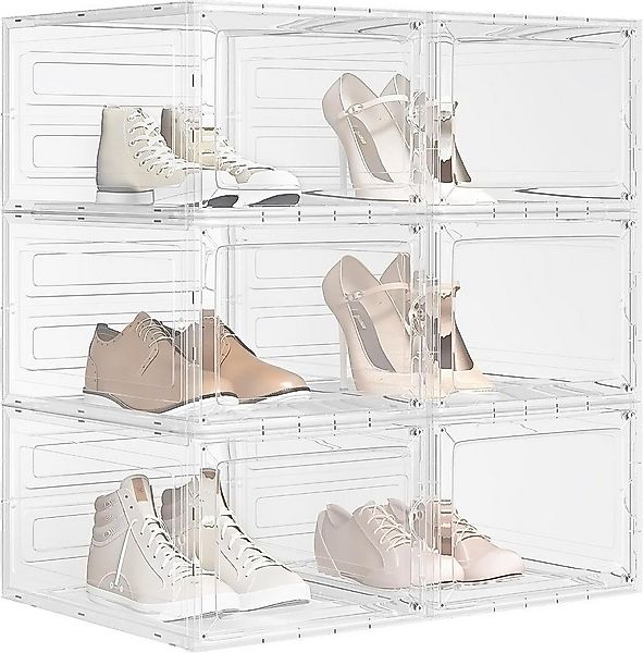 Woltu Schuhbox Aufbewahrungsboxen (6 St), stapelbar Schuhschrank mit magnet günstig online kaufen