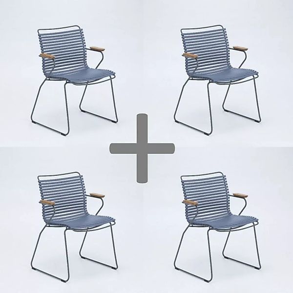 Sparset 4 tlg. Stuhl Click taubenblau günstig online kaufen