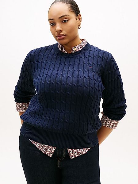 Tommy Hilfiger Curve Rundhalspullover CRV CO CABLE MID GG C-NK LS SWT in gr günstig online kaufen