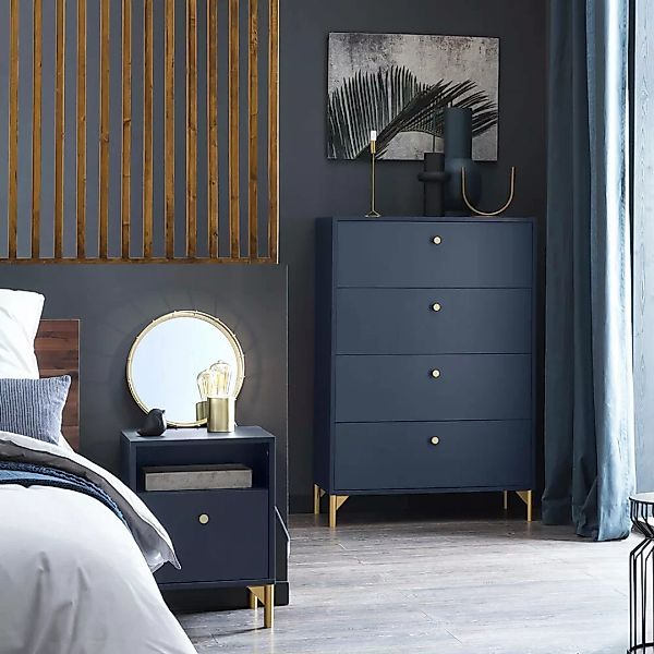 Schlafzimmer Set 3-teilig ALBENGA-80 in blau günstig online kaufen