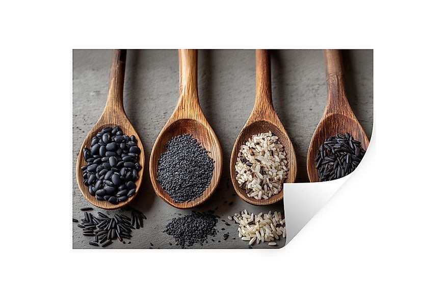 MuchoWow Wandsticker Holz - Löffel - Reis - Saatgut (1 St), Wandtattoo, Sel günstig online kaufen