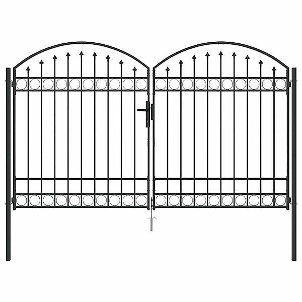 vidaXL Zauntor mit Schloss Grau 301 x 224,5 cm Stahl 42008936 günstig online kaufen