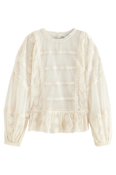 Next Blusenshirt Transparente hochgeschlossene Spitzenbluse (1-tlg) günstig online kaufen