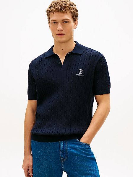 Tommy Hilfiger Poloshirt "CABLE SHORT SLEEVE POLO" regular fit, Zopfmuster günstig online kaufen