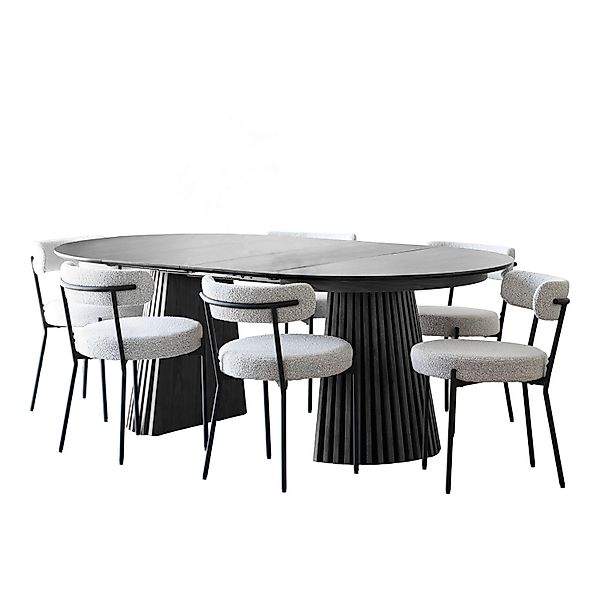 ebuy24 Tokyo Essgruppe Esstisch inkl 2 Einlegeplatten Ø120x120-160-200 cm S günstig online kaufen