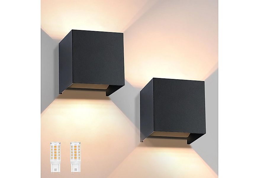 ZMH LED Wandleuchte Innen 2ER Außenwandleuchte Up Down Wand Leuchten Modern günstig online kaufen