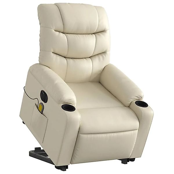 vidaXL Massagesessel mit Aufstehhilfe Elektrisch Creme Kunstleder 3206621 günstig online kaufen