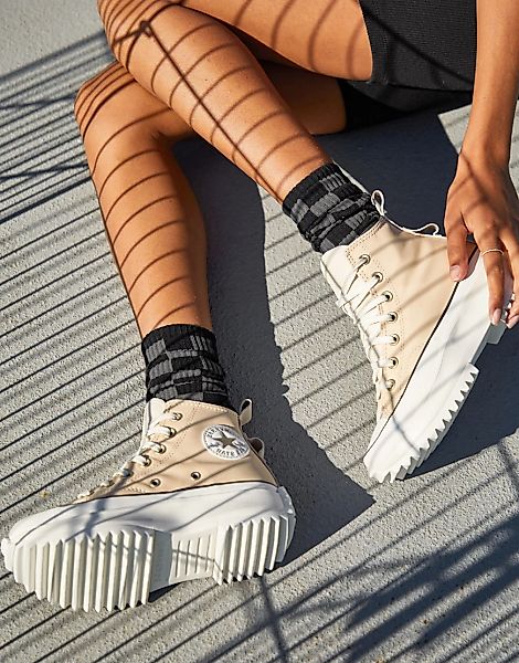 Converse – Run Star Hike – Leder-Sneaker in neutralen Farben günstig online kaufen