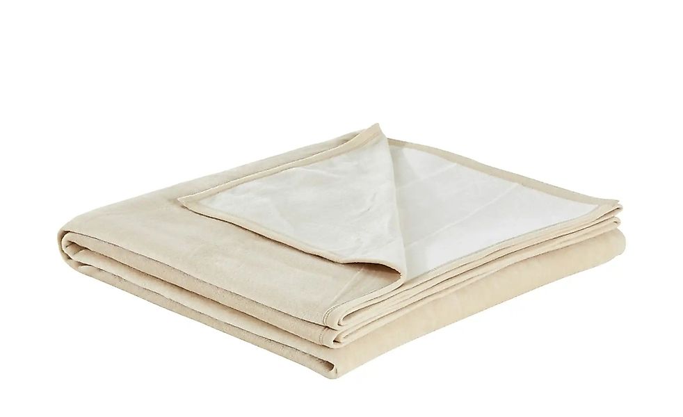IBENA Überwurf  Uni doubleface ¦ beige ¦ Maße (cm): B: 220 Dekokissen & Dec günstig online kaufen