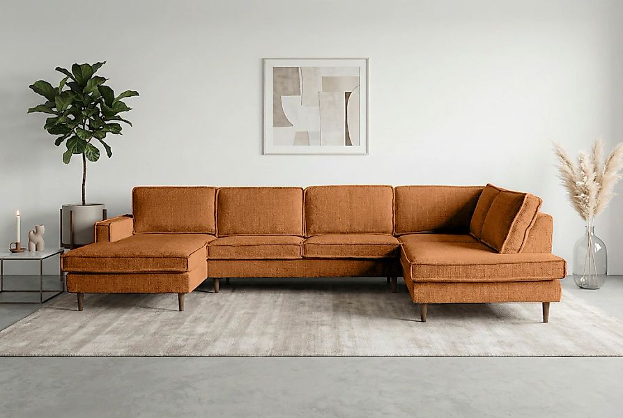 Home affaire Wohnlandschaft "Pinto Skandi, 350 cm, U-Form, XXL, mit Ottoman günstig online kaufen