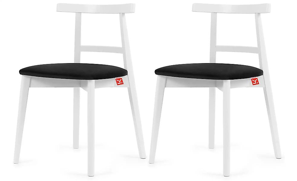 KONSIMO Holzstuhl 2er-Set   ¦ schwarz ¦ Maße (cm): B: 47 H: 76 Stühle > Pol günstig online kaufen
