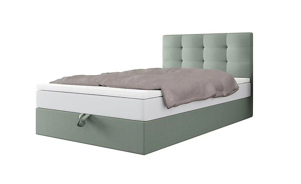 Boxbett mit Stauraum  Matratze H3 und Topper Duo ¦ grün ¦ Maße (cm): B: 120 günstig online kaufen