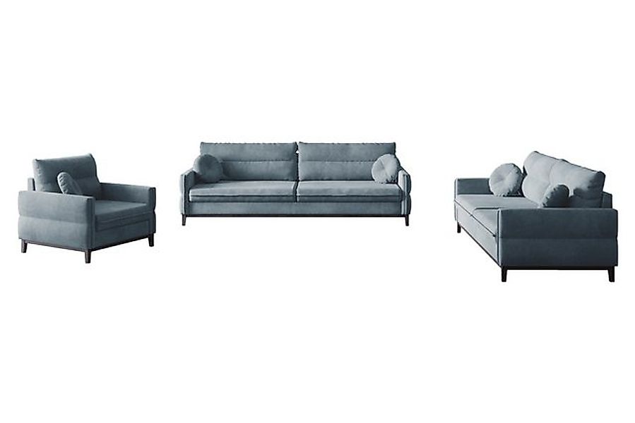 MOEBLO Polstergarnitur ESTELA 3+2+1, (Stoff Samt (Velour) Glamour Wohnlands günstig online kaufen