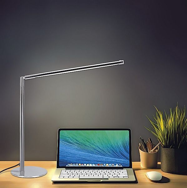 MeLiTec LED Schreibtischlampe LED-Schreibtischleuchte T186-1 chrom, LED fes günstig online kaufen