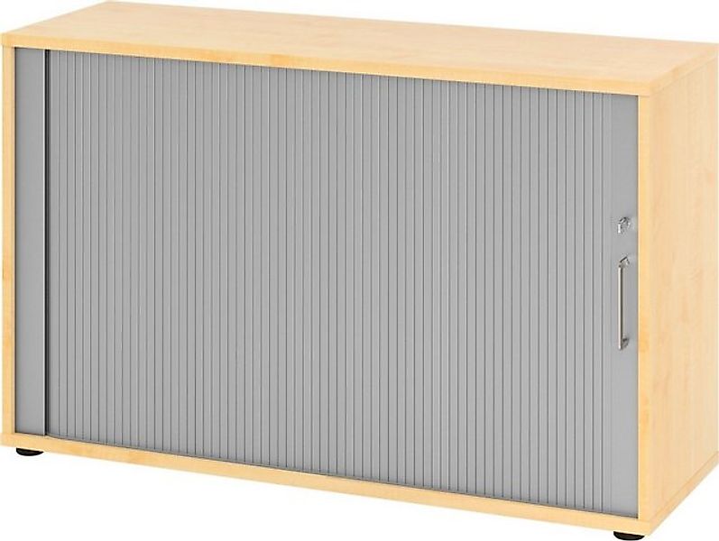 Aktenschrank Rolladenschrank 2 OH BxTxH 120x40x74,8cm Griff BS Ahorn/Silber günstig online kaufen